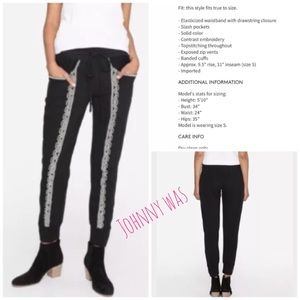 🖤NWT Johnny Was Embroidered Joggers Sz Small🖤